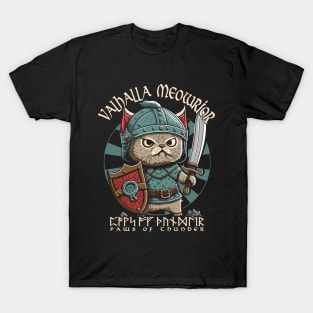 Nordic Norse Valhalla Viking Cat Warrior T-Shirt